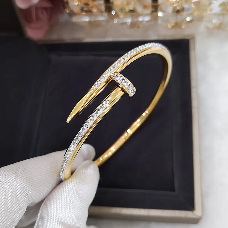 18k Gold Plated Nail Bangle